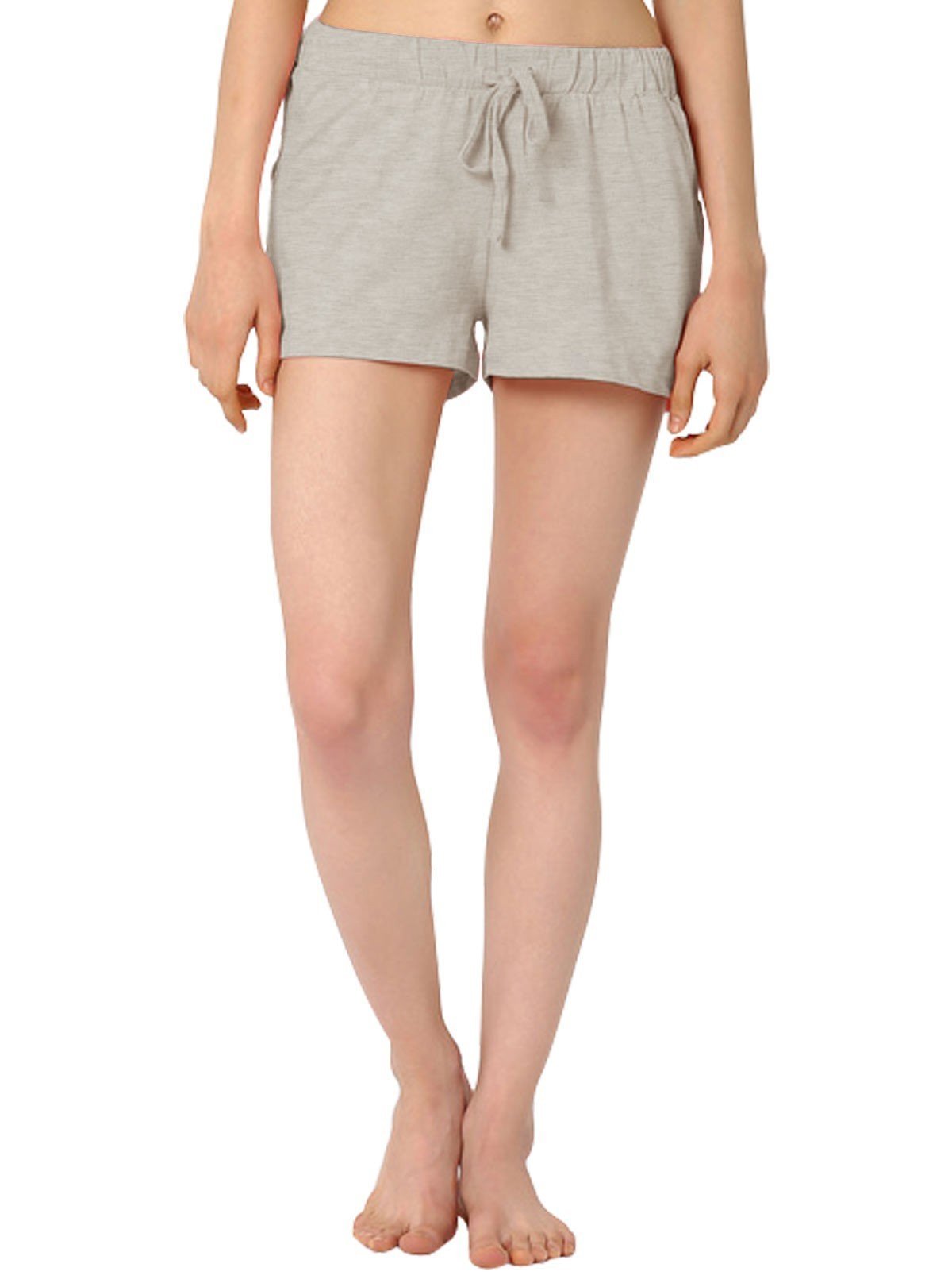 Women’s White Melange Cotton Jersey Shorts – Soft, Minimal & All - Day Comfort - Boer and Fitch