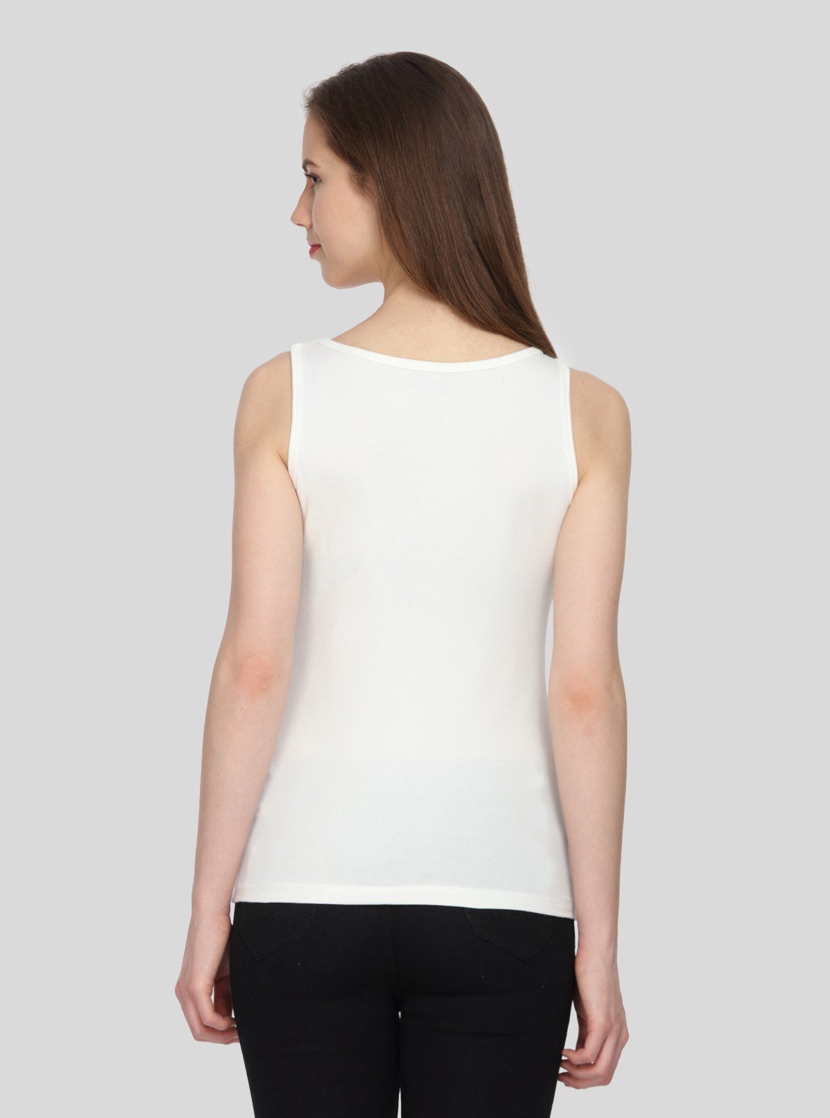 Women’s White Melange Sleeveless Stretch Top – Boer and Fitch - Boer and Fitch