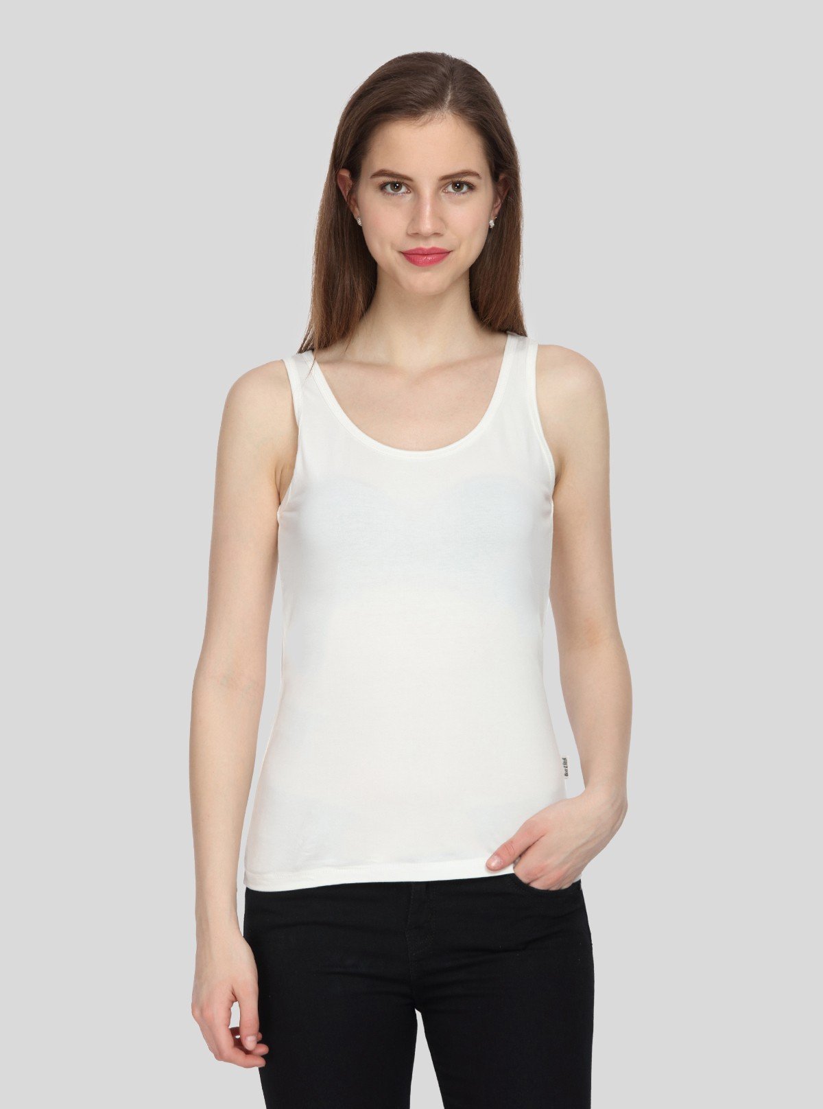 Women’s White Melange Sleeveless Stretch Top – Boer and Fitch - Boer and Fitch
