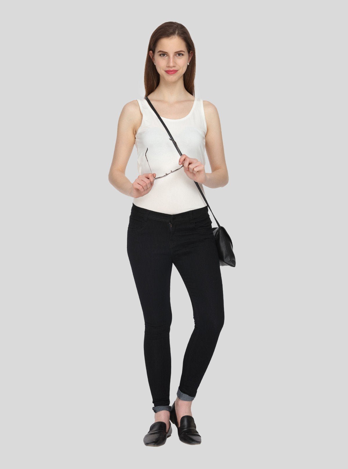 Women’s White Melange Sleeveless Stretch Top – Boer and Fitch - Boer and Fitch
