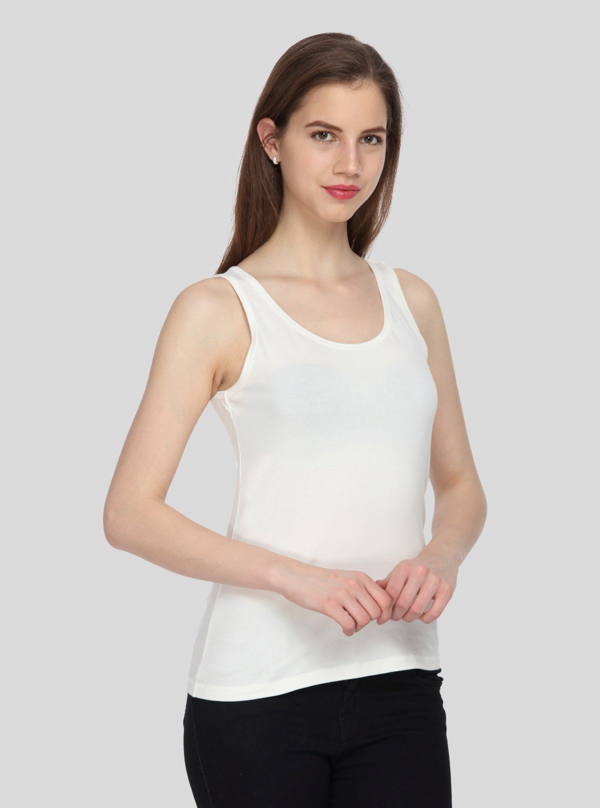 Women’s White Melange Sleeveless Stretch Top – Boer and Fitch - Boer and Fitch