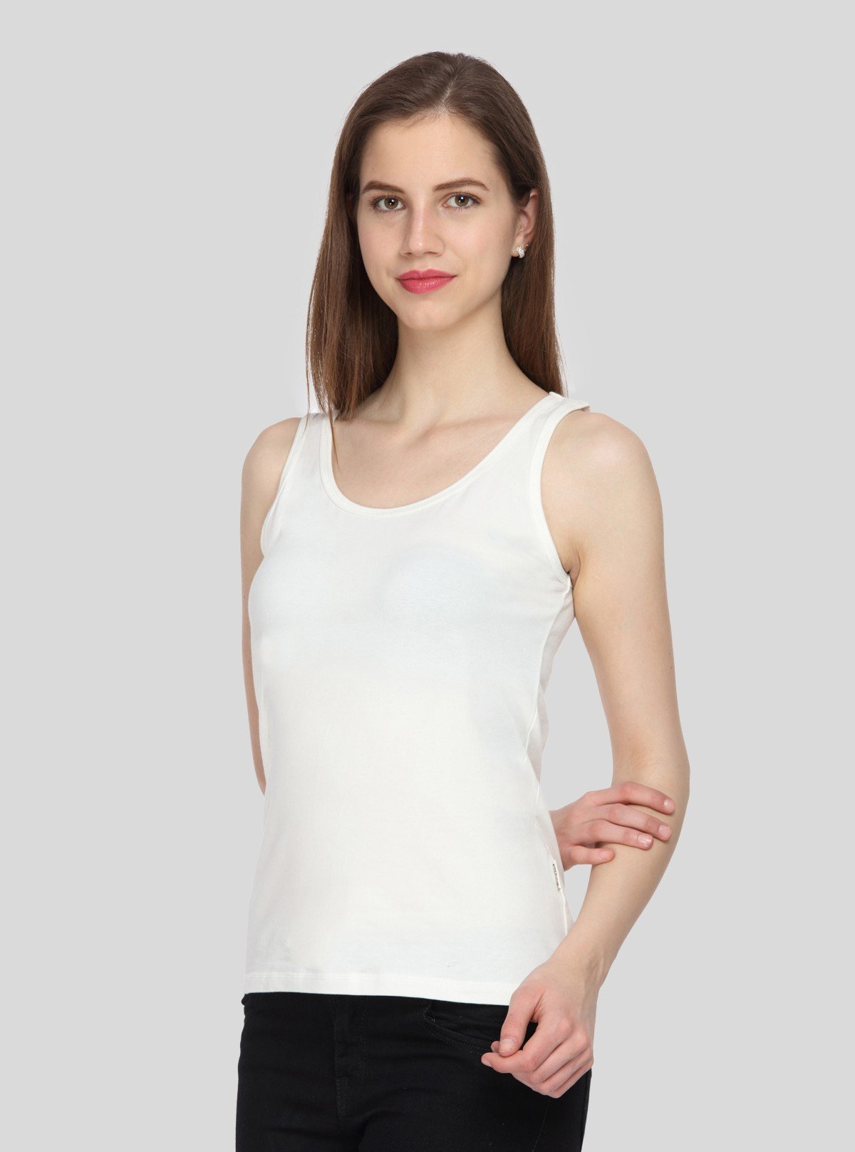Women’s White Melange Sleeveless Stretch Top – Boer and Fitch - Boer and Fitch