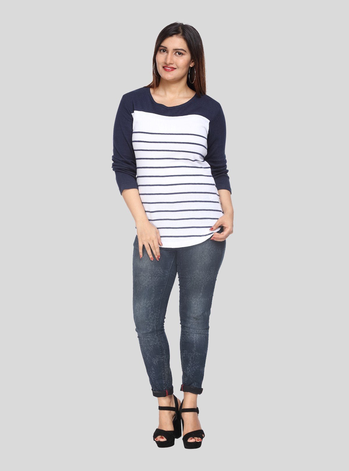 Women's White & Navy Stripe Top – Nautical - Inspired Cotton Style by Boer & Fitch - Boer and Fitch