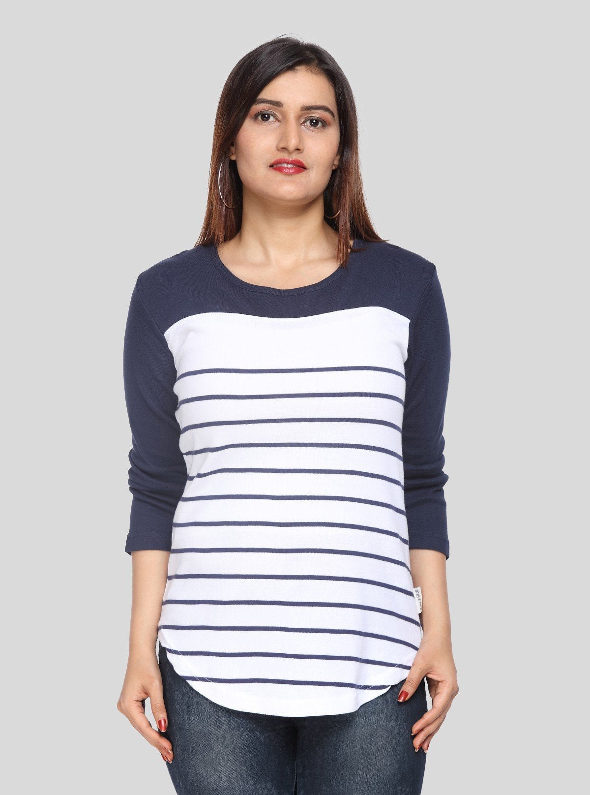 Women's White & Navy Stripe Top – Nautical - Inspired Cotton Style by Boer & Fitch - Boer and Fitch