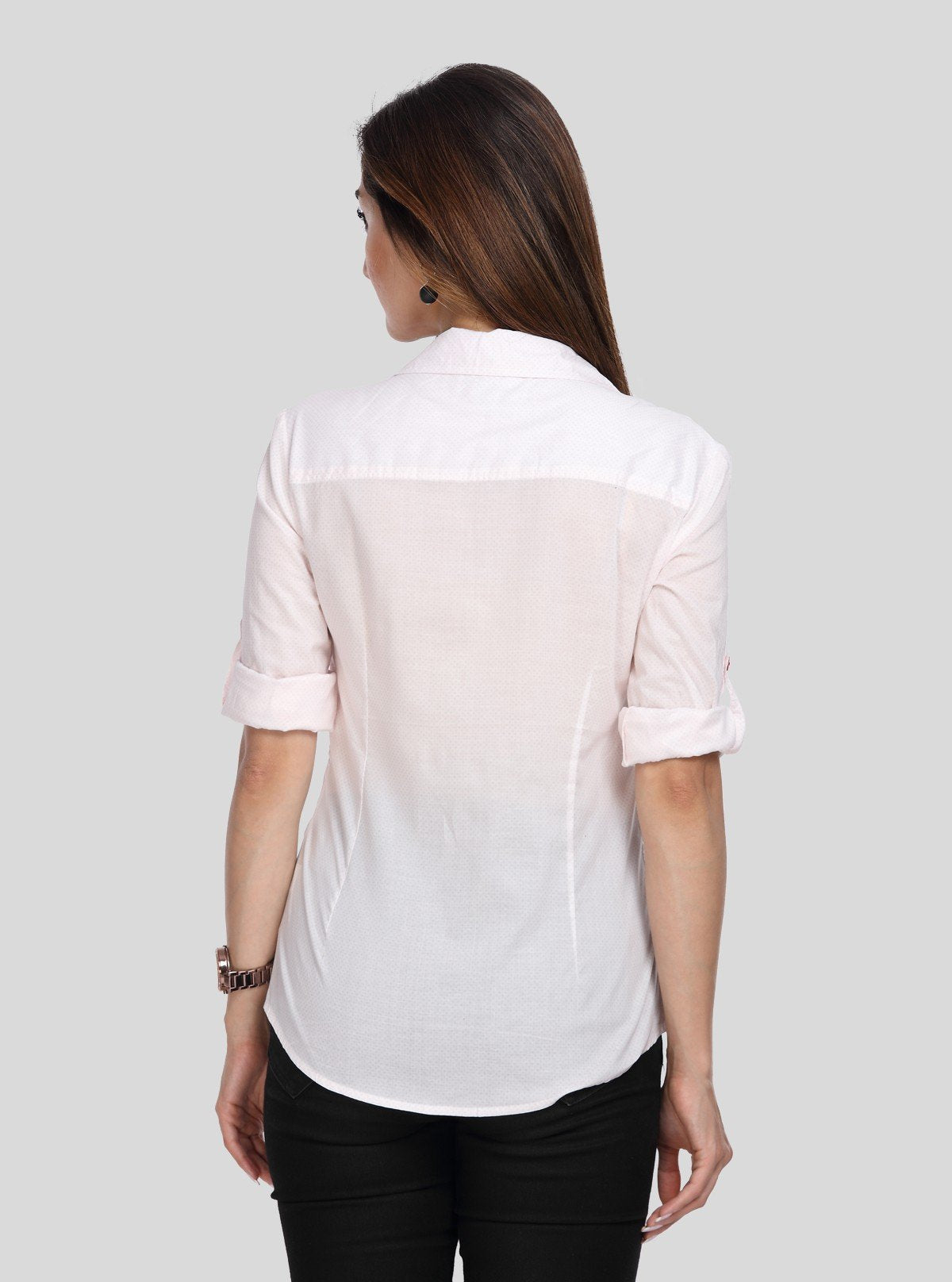 Women’s White Polka Dot Long Sleeve Shirt with Red Buttons – Boer & Fitch - Boer and Fitch