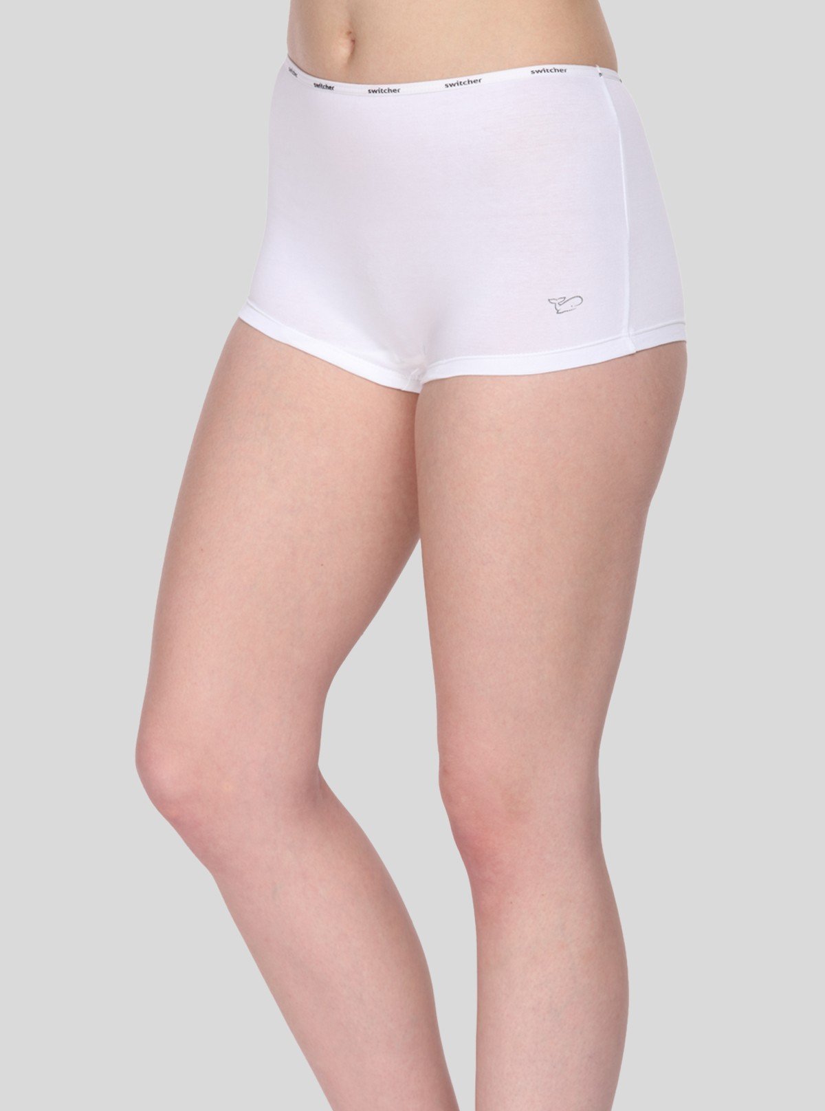 Women’s White Solid Hipster Brief in Cotton Elastane Jersey – Soft & Stretchy Comfort - Boer and Fitch