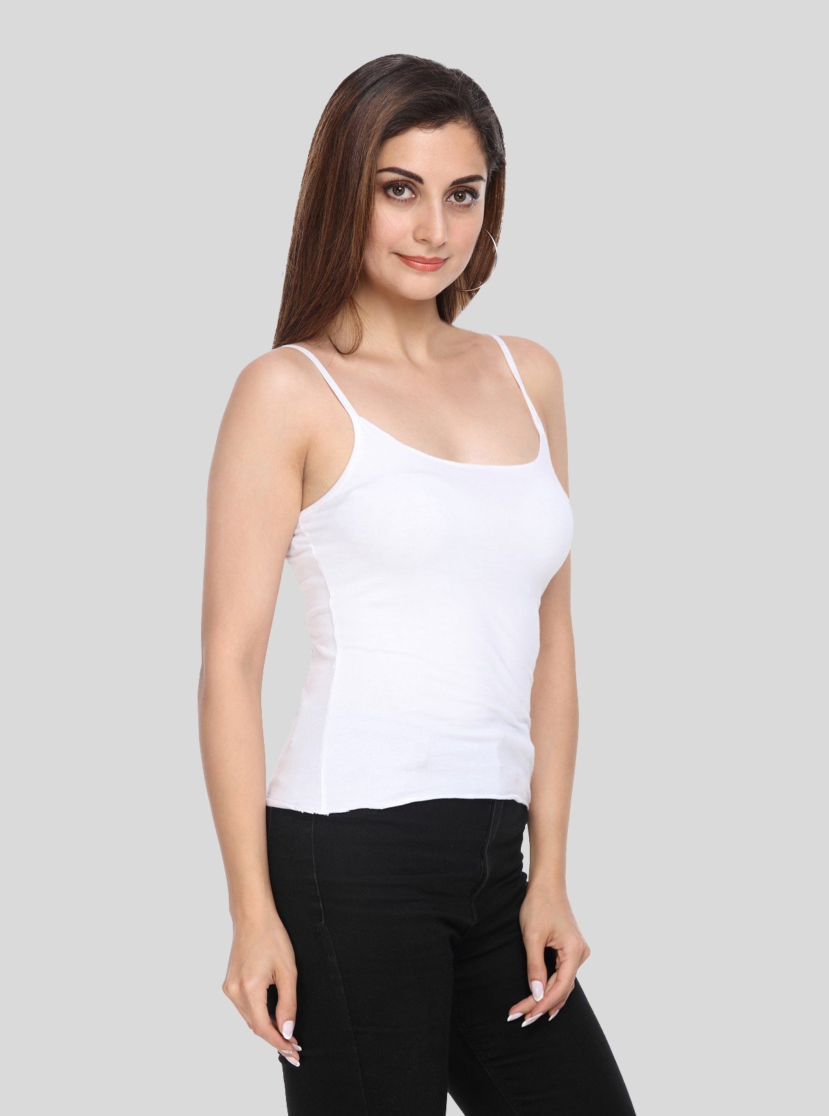 Women’s White Spaghetti Strap Top – Lightweight Cotton Jersey by Boer and Fitch - Boer and Fitch