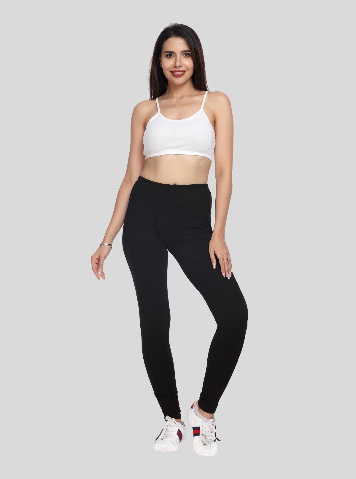 Women’s White Sports Bra with Straps – Cotton Elastane Jersey Comfort Fit - Boer and Fitch