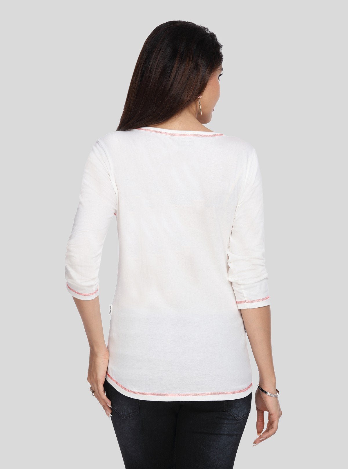 Women's White Spring Flower Printed Top – Fresh Floral Charm by Boer & Fitch - Boer and Fitch
