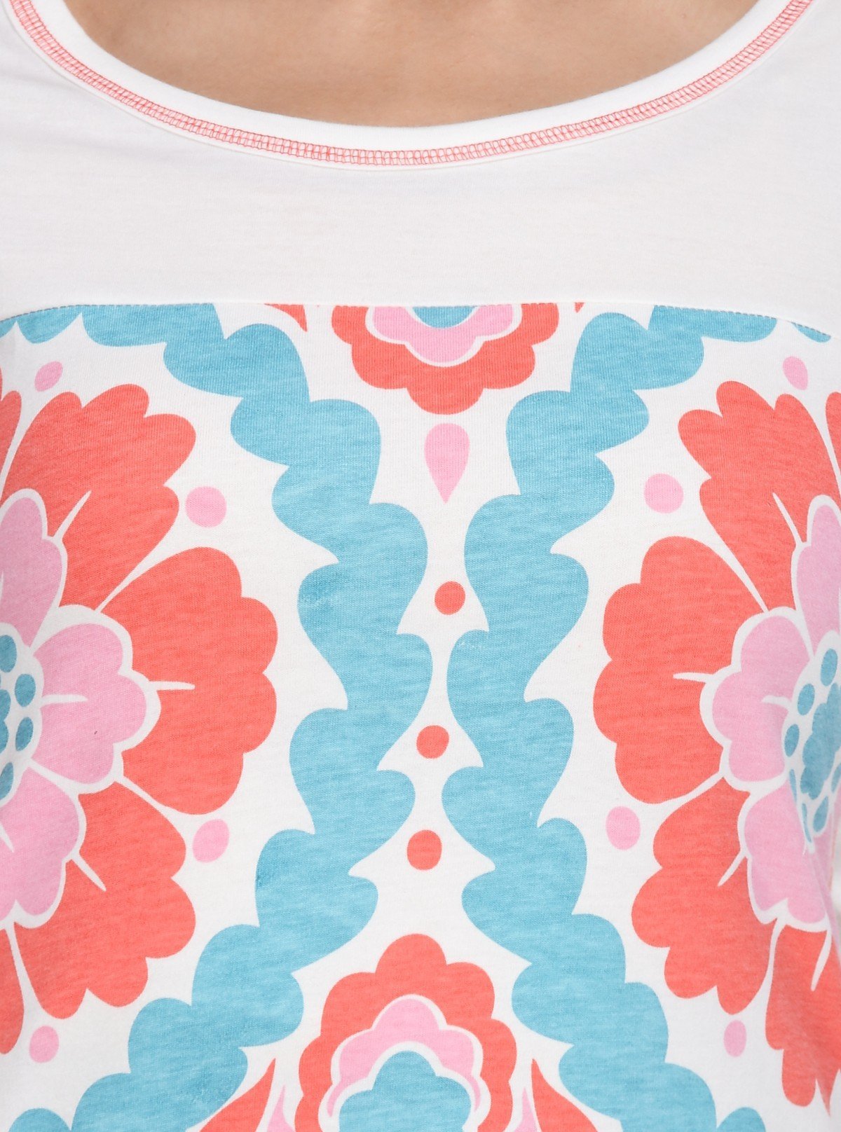Women's White Spring Flower Printed Top – Fresh Floral Charm by Boer & Fitch - Boer and Fitch
