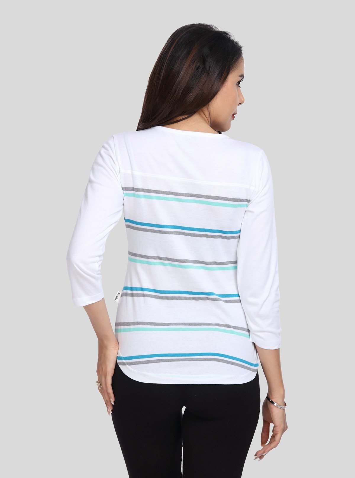 Women's White Striped Top – Classic Chic Everyday Wear by Boer & Fitch - Boer and Fitch