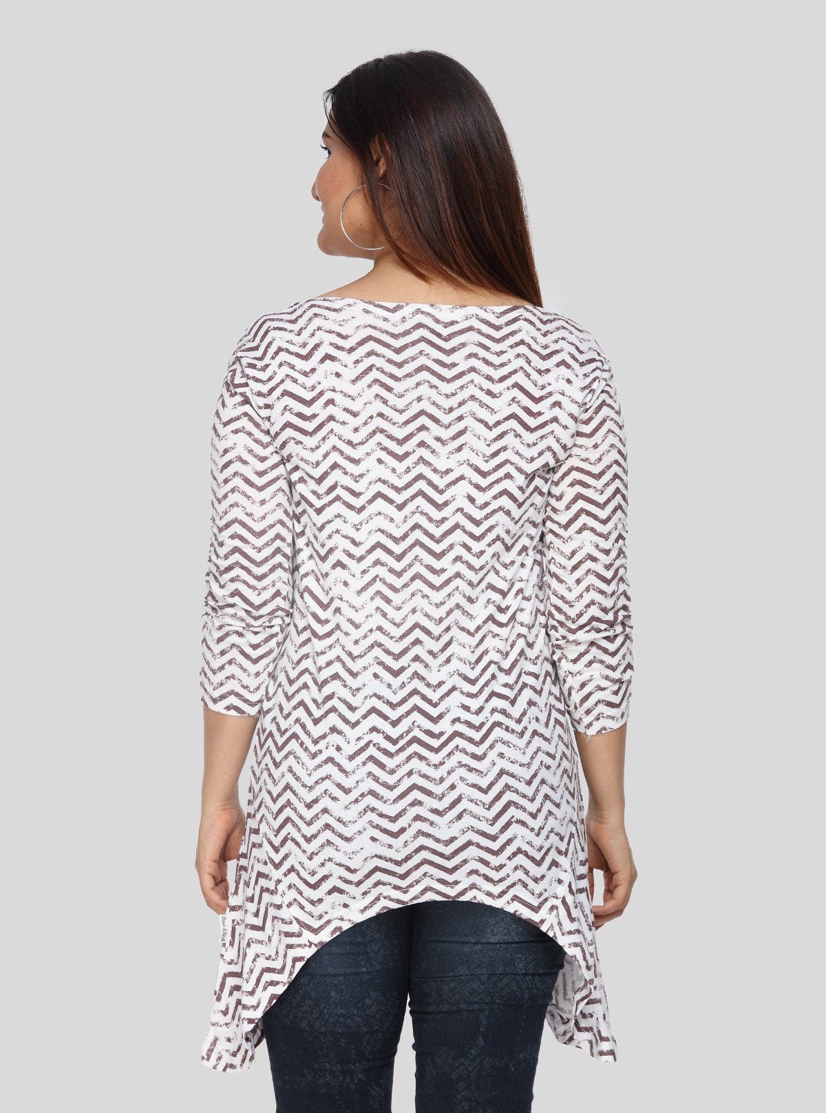 Women's White Textured Long Top – Elegant Minimalist Style by Boer & Fitch - Boer and Fitch