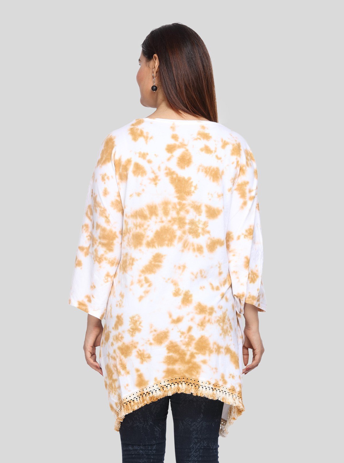 Women's White Tie and Dye Shrug in 100% Cotton | Stylish Layer | Boer and Fitch - Boer and Fitch