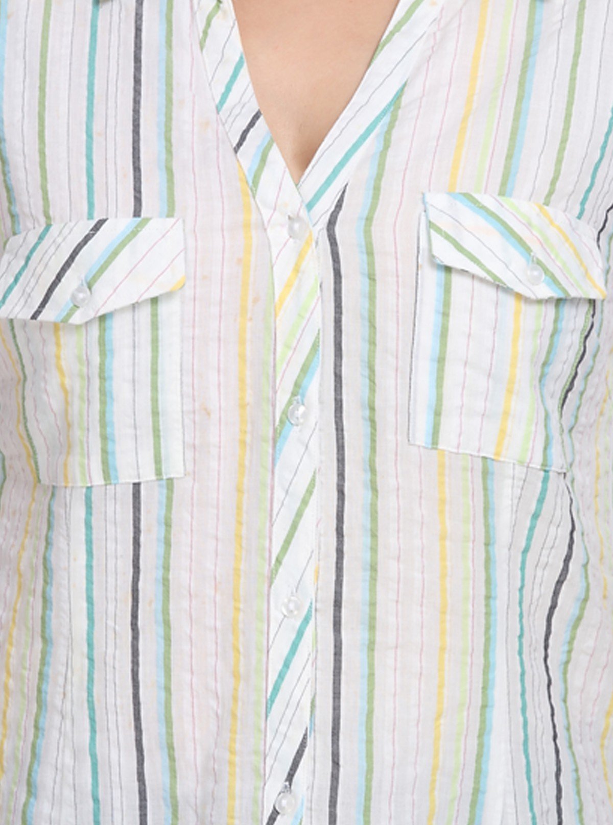 Women’s White Vertical Stripe Long Sleeve Shirt by Boer and Fitch - Boer and Fitch