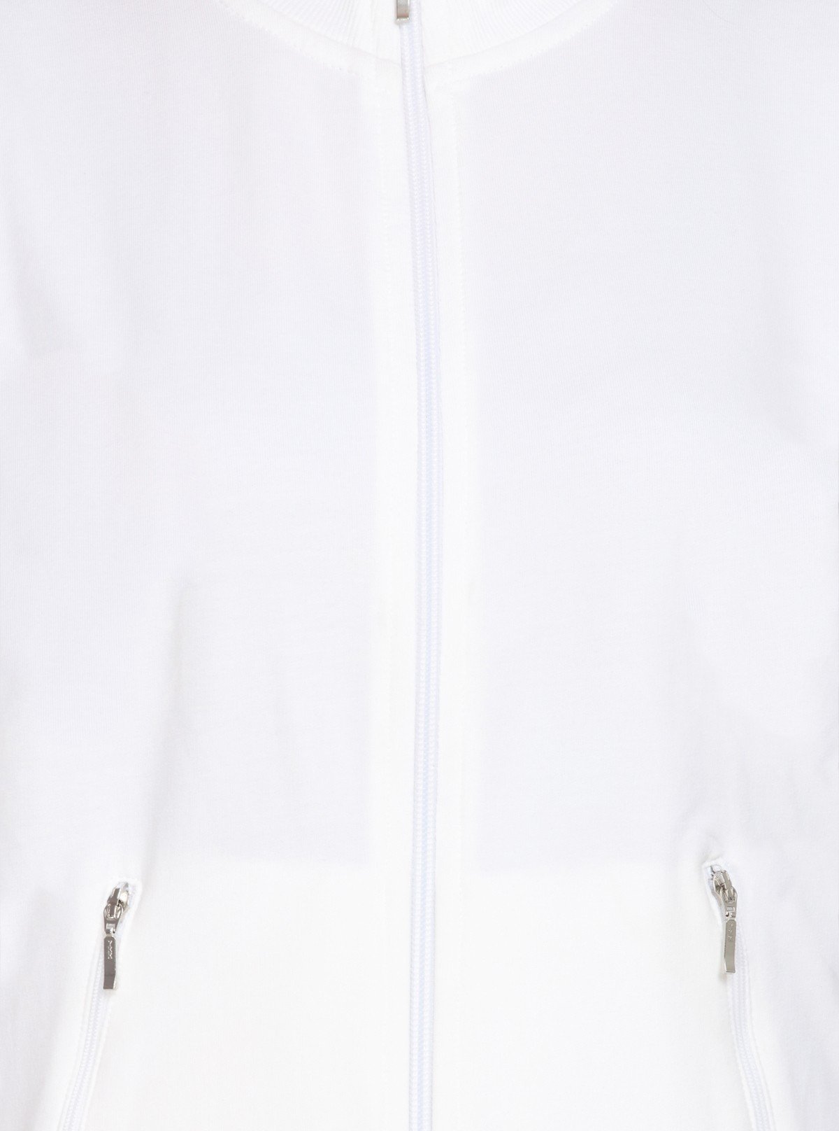 Women’s White Zipper Sweatshirt in Soft Cotton Fleece with Full Sleeves - Boer and Fitch