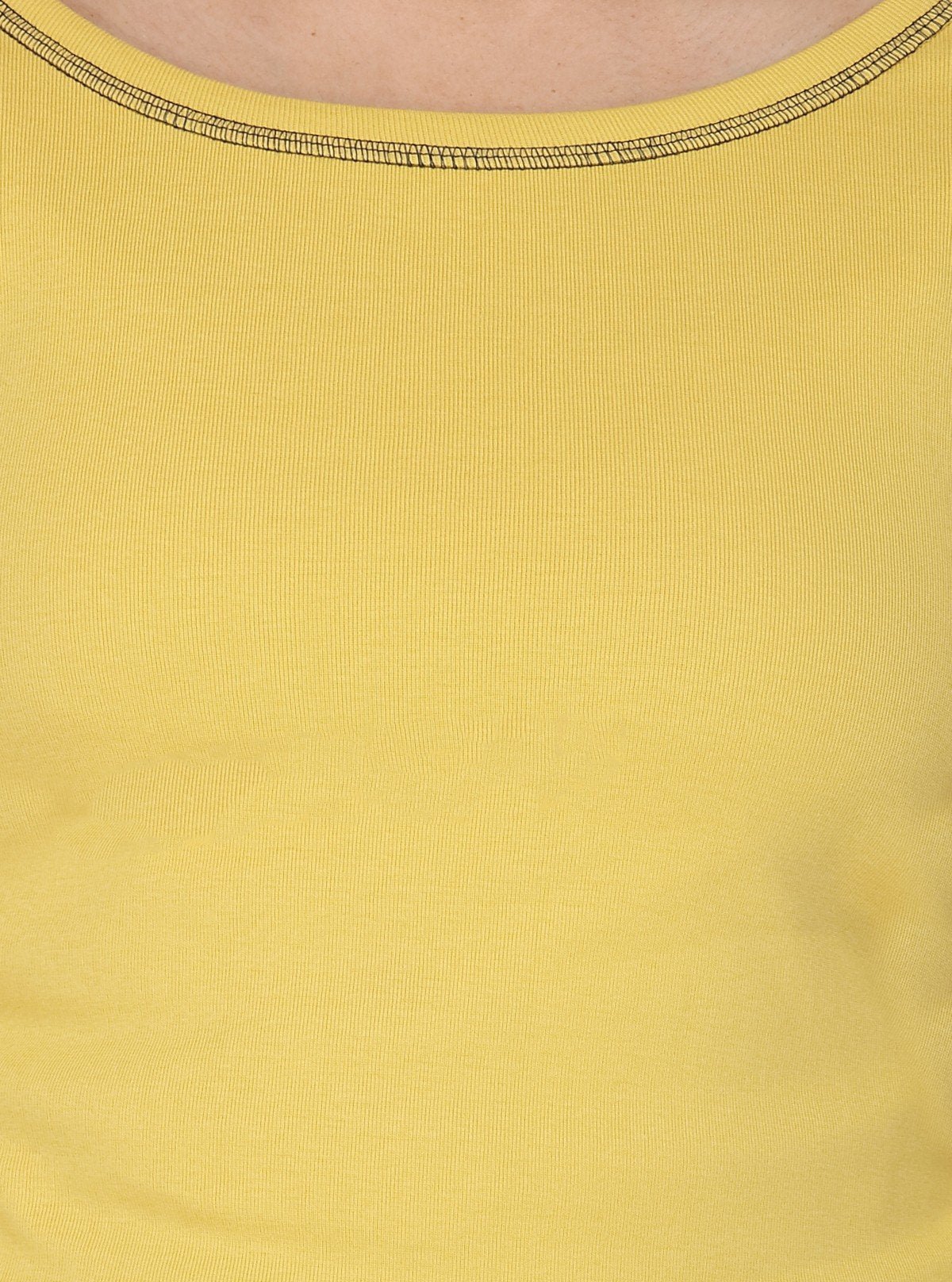 Women's Yellow Cotton Jersey Top with Pleated Sleeves | Boer & Fitch - Boer and Fitch