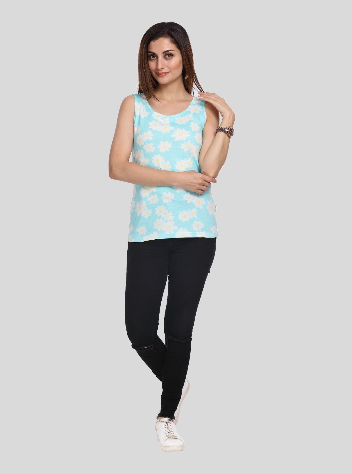Women's Yellow Cotton Shrug with Blue Floral Print Top – Boer and Fitch - Boer and Fitch
