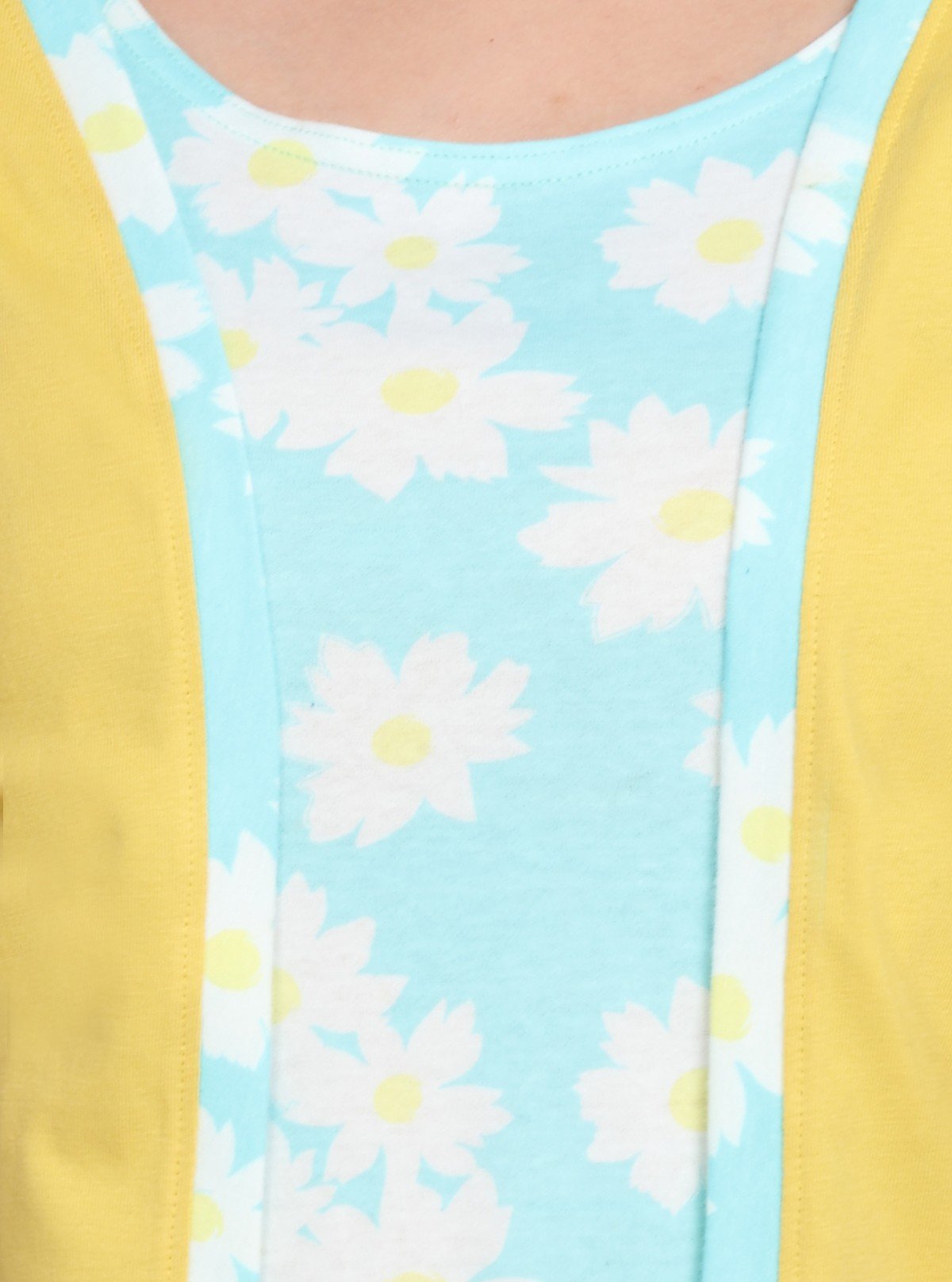 Women's Yellow Cotton Shrug with Blue Floral Print Top – Boer and Fitch - Boer and Fitch