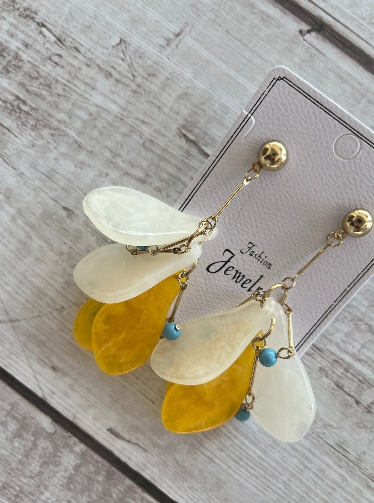 Women’s Yellow Fairy Wings Earrings – Whimsical Charm by Boer & Fitch - Boer and Fitch