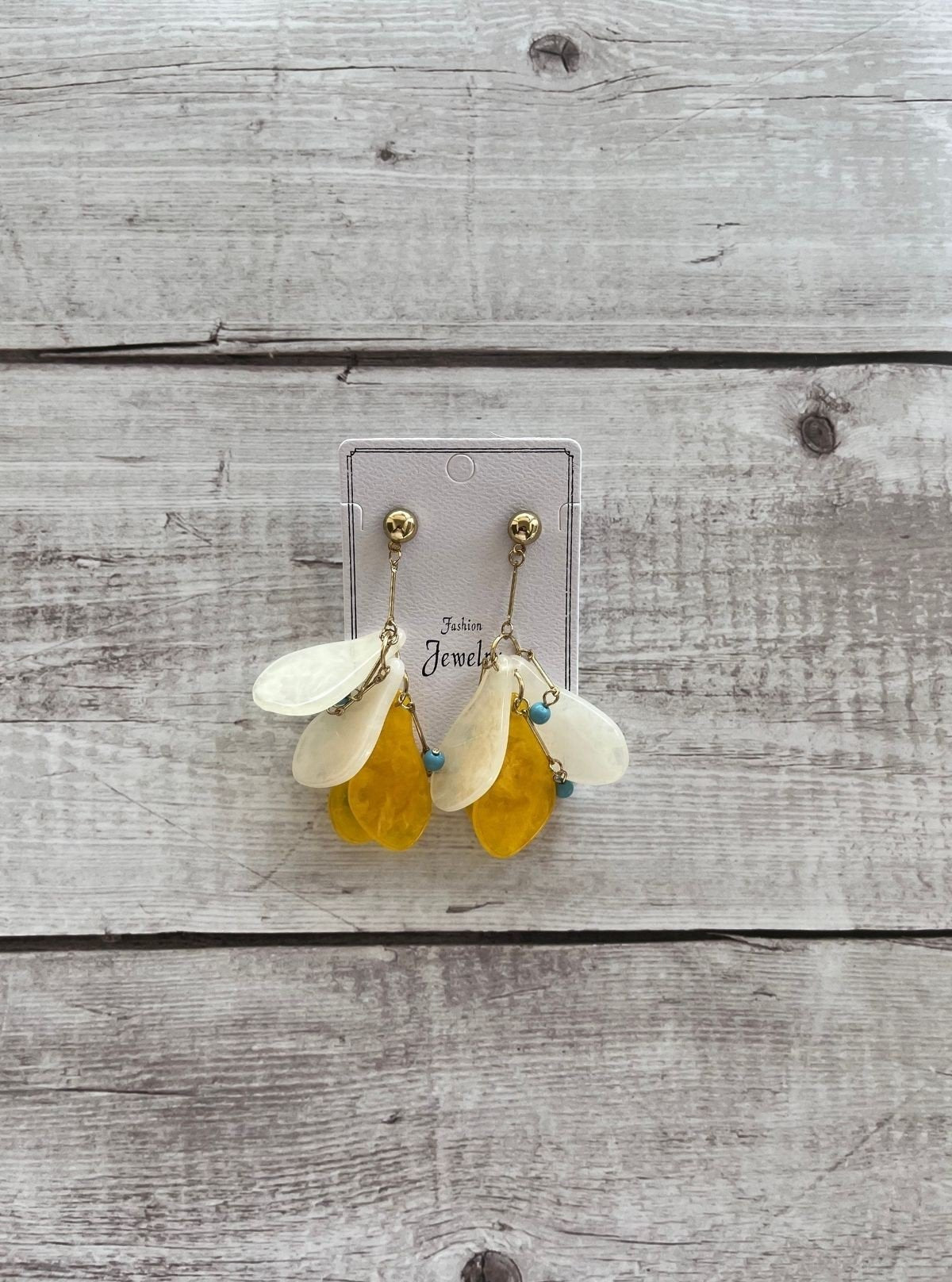 Women’s Yellow Fairy Wings Earrings – Whimsical Charm by Boer & Fitch - Boer and Fitch