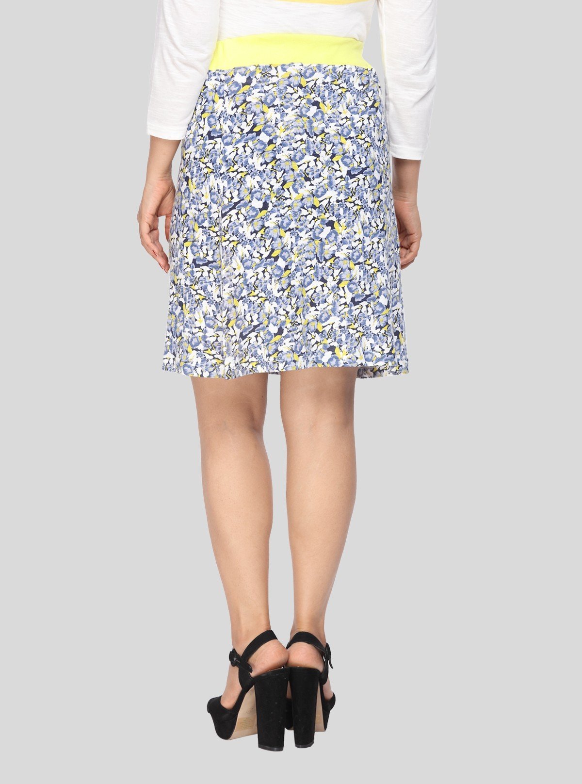 Women's Yellow Floral Cotton Jersey Skirt with Waist Band – Breezy & Bold - Boer and Fitch