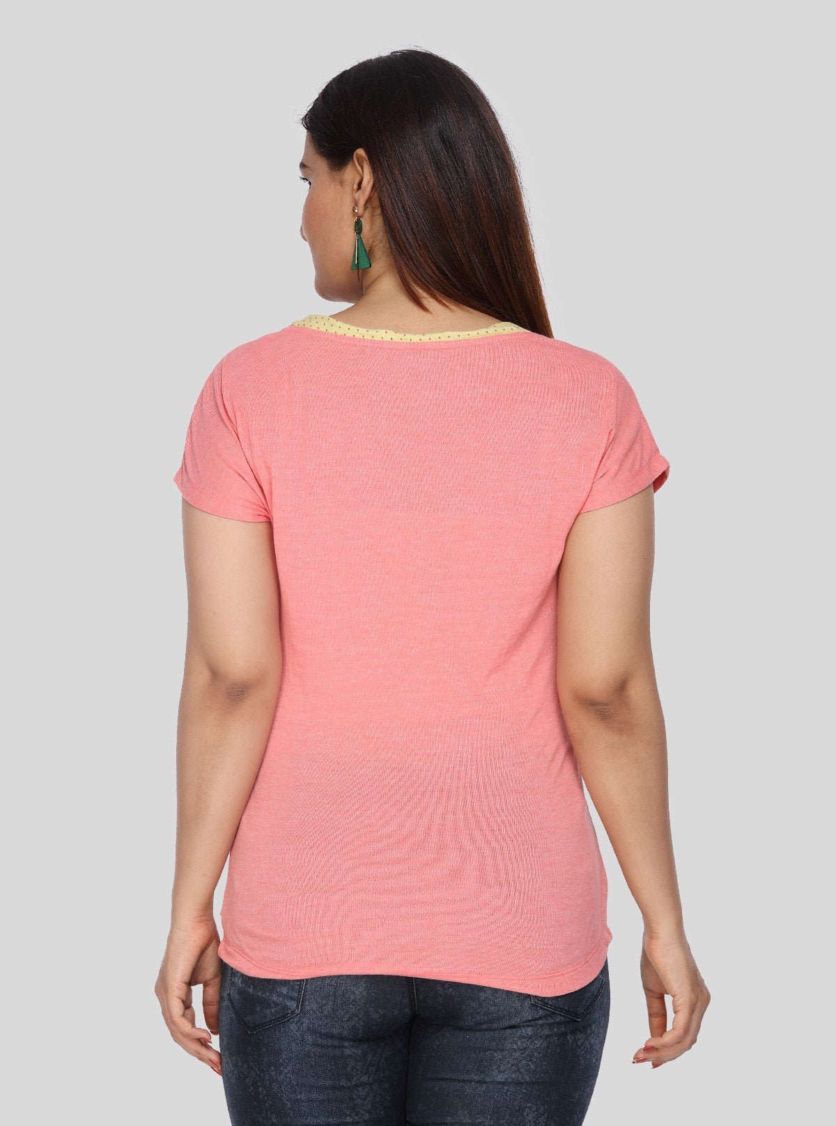 Women's Yellow Polka Dot Cotton Jersey Knit Short Sleeve Top | Boer & Fitch - Boer and Fitch