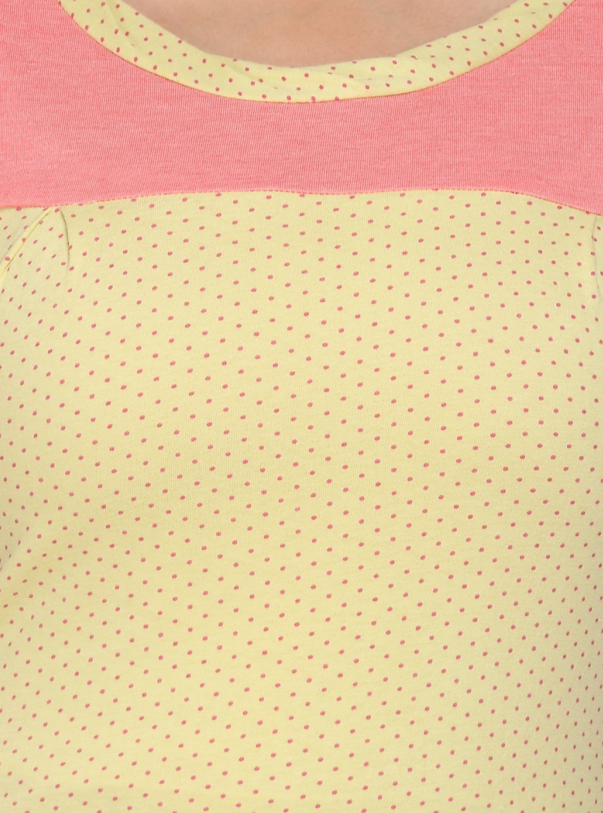 Women's Yellow Polka Dot Cotton Jersey Knit Short Sleeve Top | Boer & Fitch - Boer and Fitch
