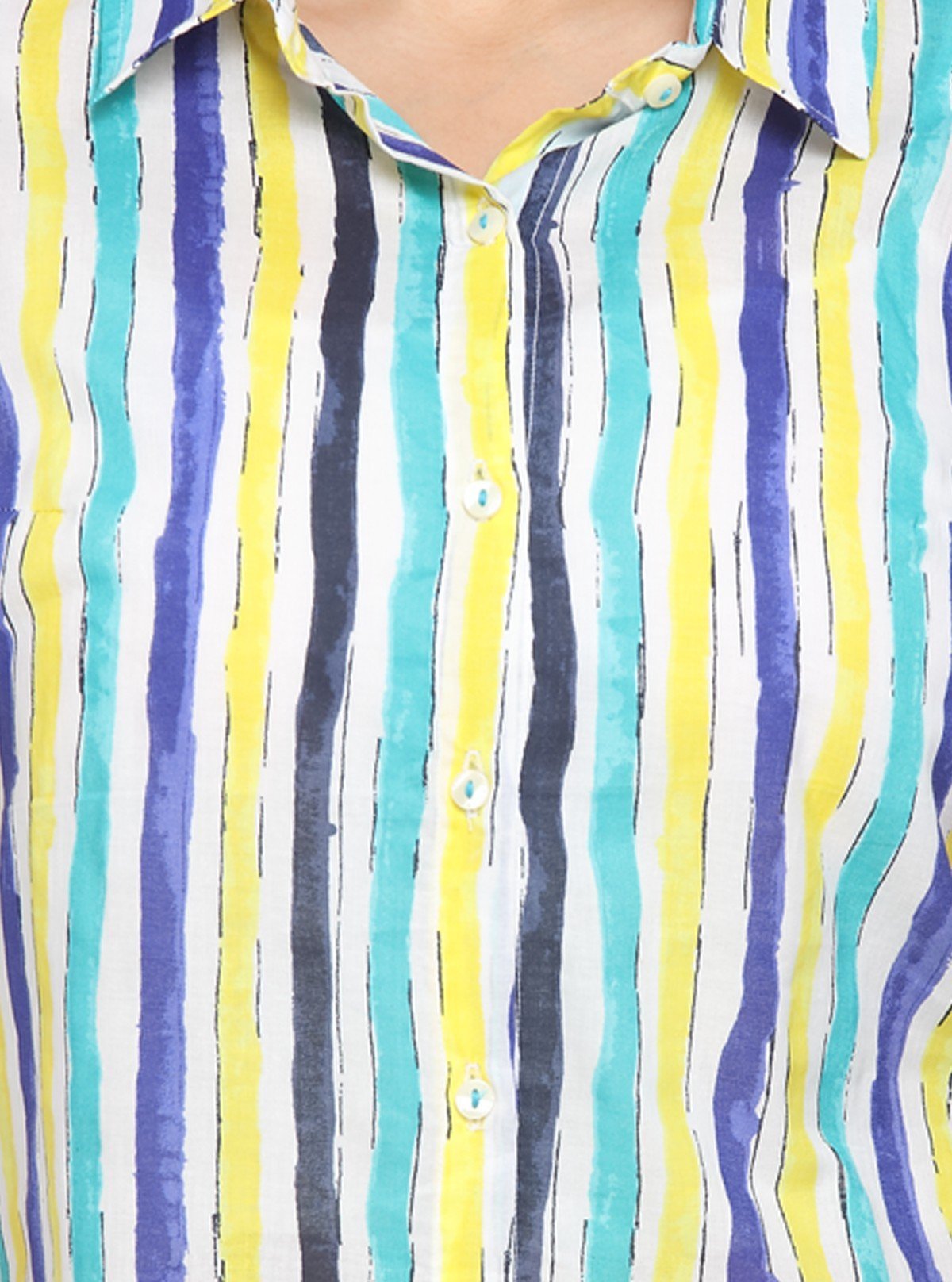 Women's Yellow Vertical Stripe Short Sleeve Shirt – Boer and Fitch - Boer and Fitch