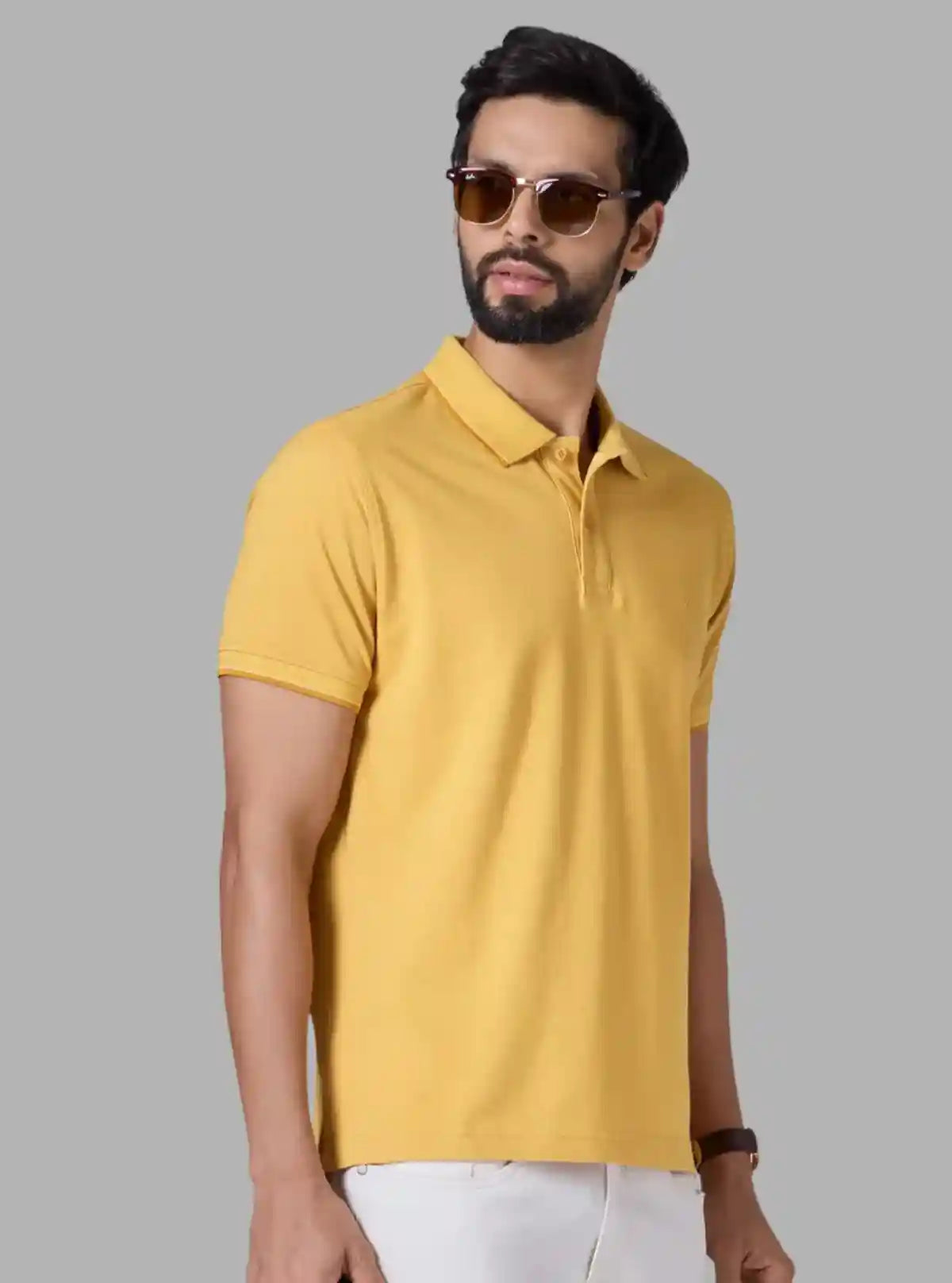 Men’s Yellow Polo T-Shirt with Collar & Cuff | 100% Cotton Piqué Knit | Boer & Fitch | Buy Online at  Boer and Fitch