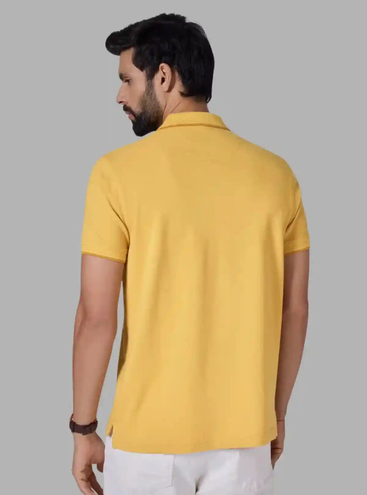 Men’s Yellow Polo T-Shirt with Collar & Cuff | 100% Cotton Piqué Knit | Boer & Fitch | Buy Online at  Boer and Fitch