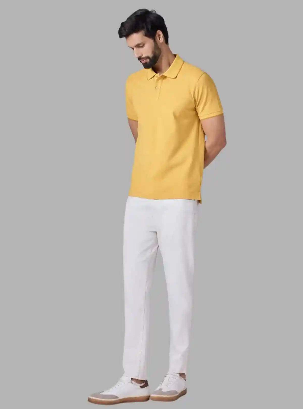 Men’s Yellow Polo T-Shirt with Collar & Cuff | 100% Cotton Piqué Knit | Boer & Fitch | Buy Online at  Boer and Fitch
