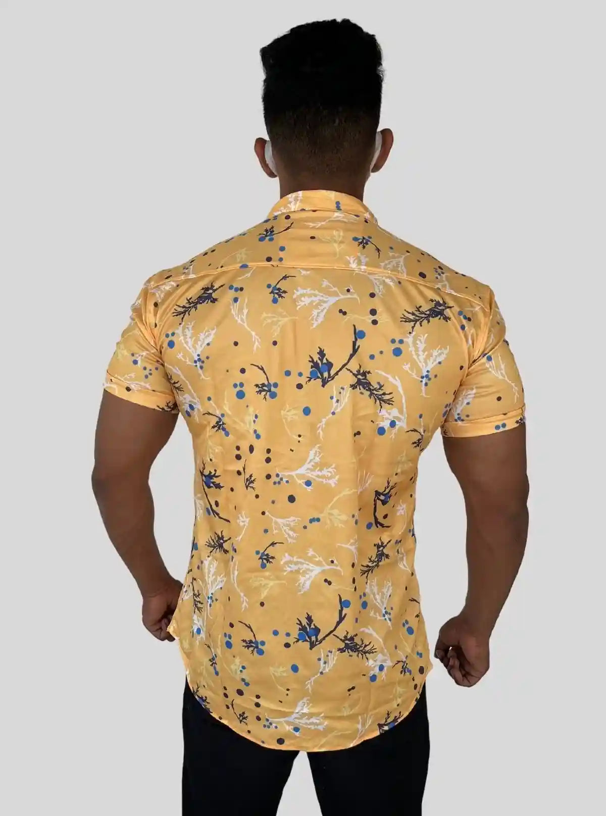 Men’s Yellow Classic Printed Poly Shirt – Lightweight Statement Wear by Boer & Fitch | Buy Online at  Boer and Fitch