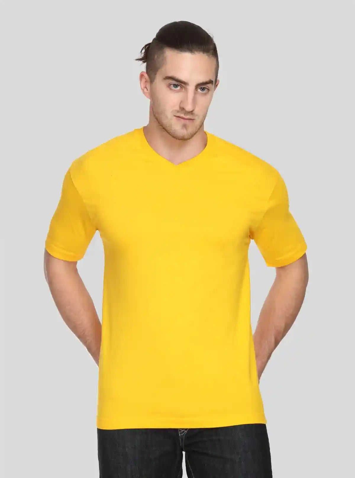 Men’s Yellow V-Neck T-Shirt – Bright & Comfortable | Boer & Fitch | Buy Online at  Boer and Fitch