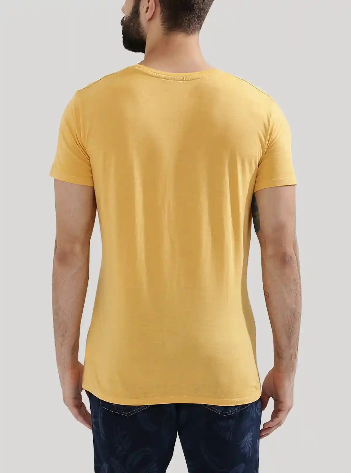 Mustard Crew Neck T-Shirt for Men – Boer and Fitch | Buy Online at  Boer and Fitch