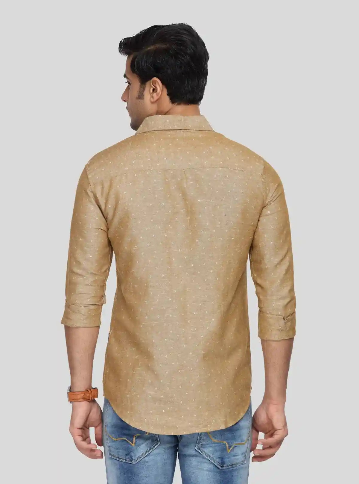 Men’s Beige Textured Printed Slim Fit Shirt – Refined Style by Boer & Fitch | Buy Online at  Boer and Fitch