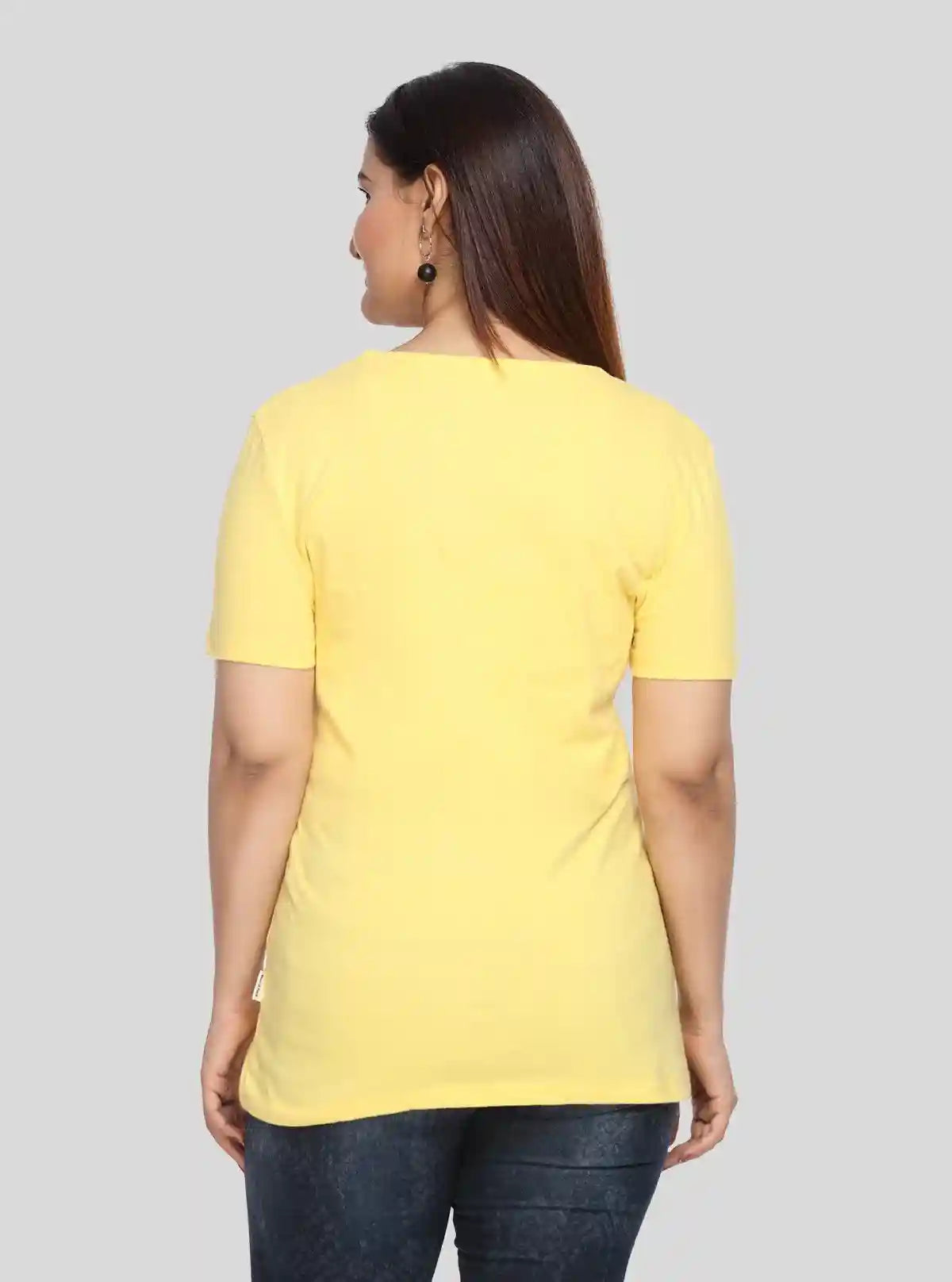 Women's Light Yellow Crew Neck Cotton Jersey Short Sleeve T-Shirt by Boer and Fitch | Buy Online at  Boer and Fitch