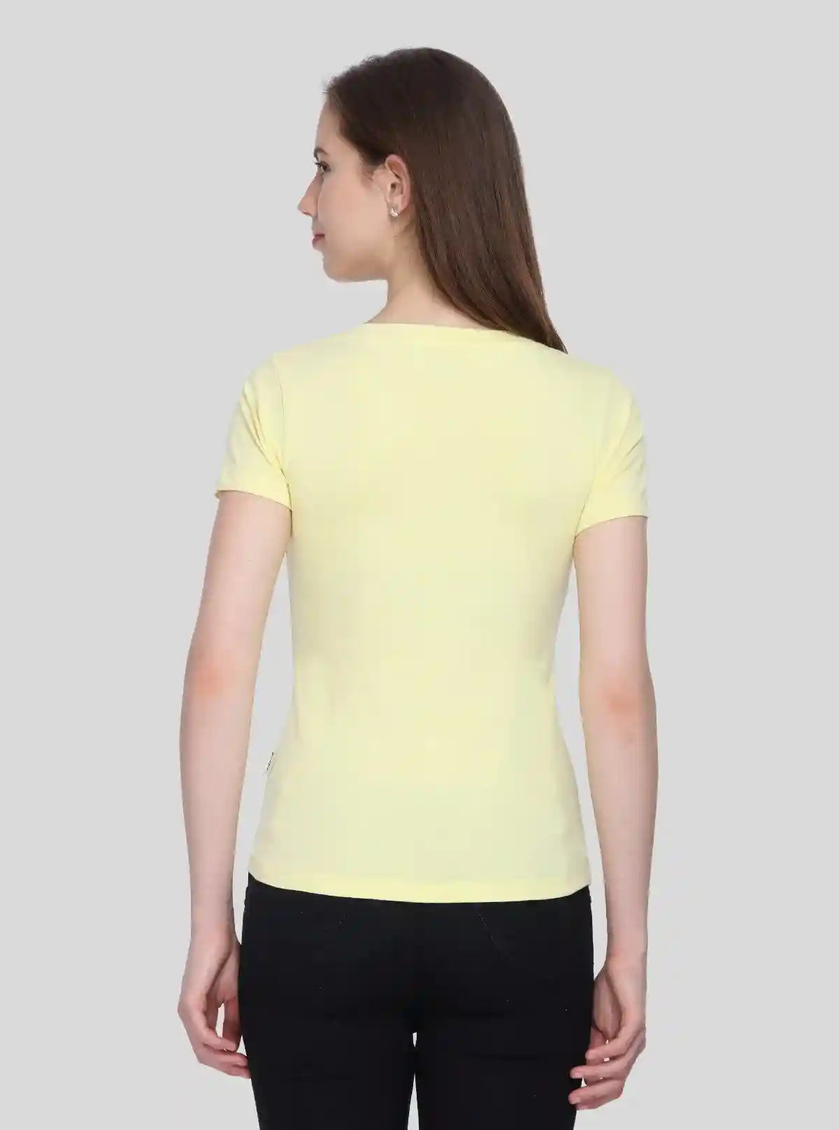 Women’s Light Yellow V-Neck Short Sleeve Cotton Jersey T-Shirt by Boer and Fitch | Buy Online at  Boer and Fitch