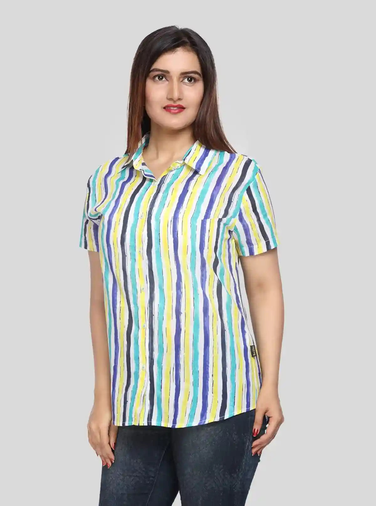 Women's Yellow Vertical Stripe Short Sleeve Shirt – Boer and Fitch | Buy Online at gep32c-qs.myshopify.com