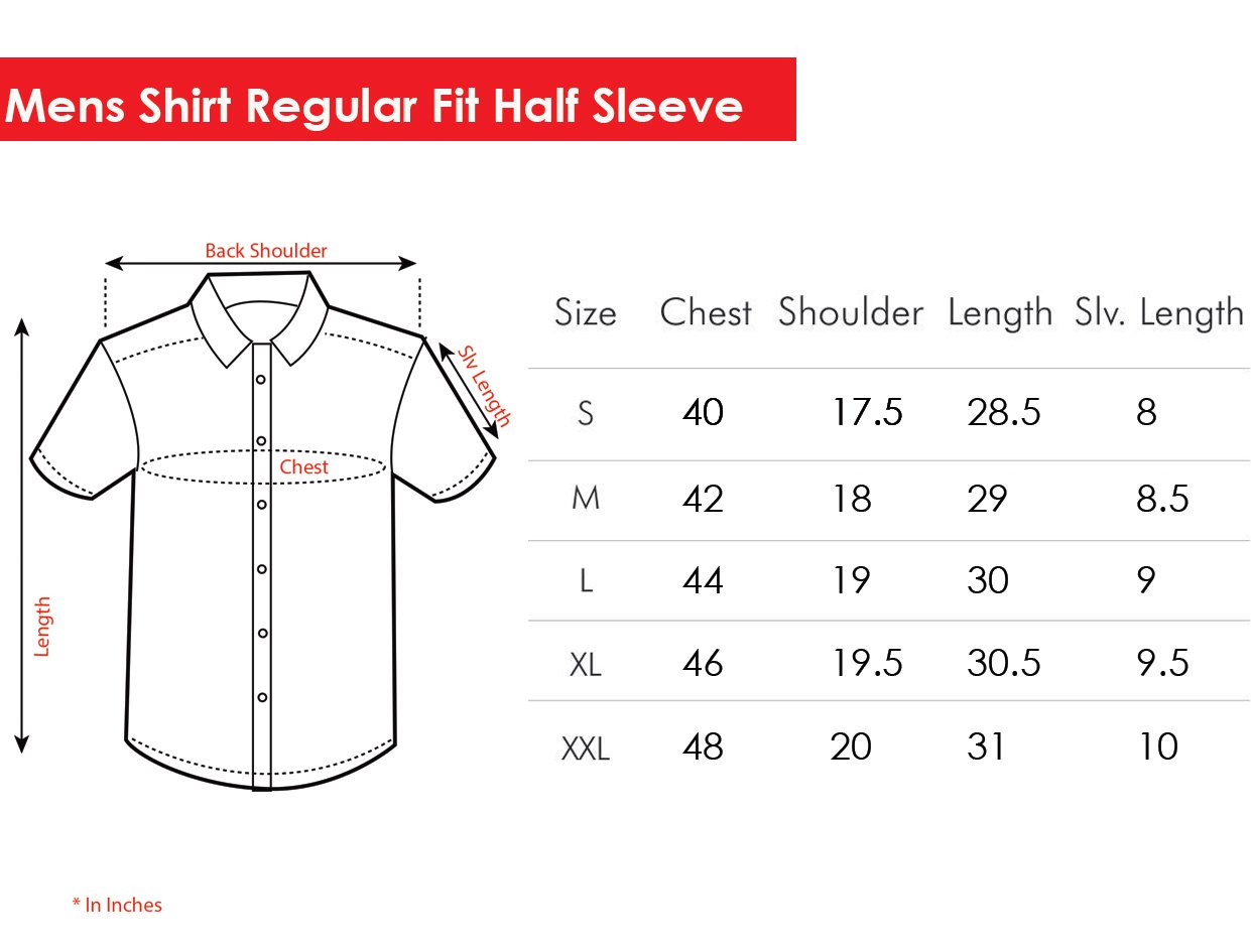 Mens Shirt Regular Fit Half Sleeve MMent