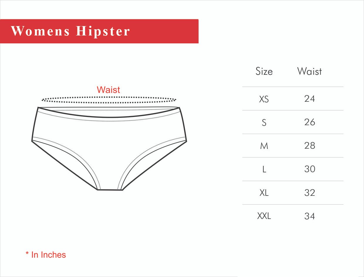 Womens Hipster MMent Chart